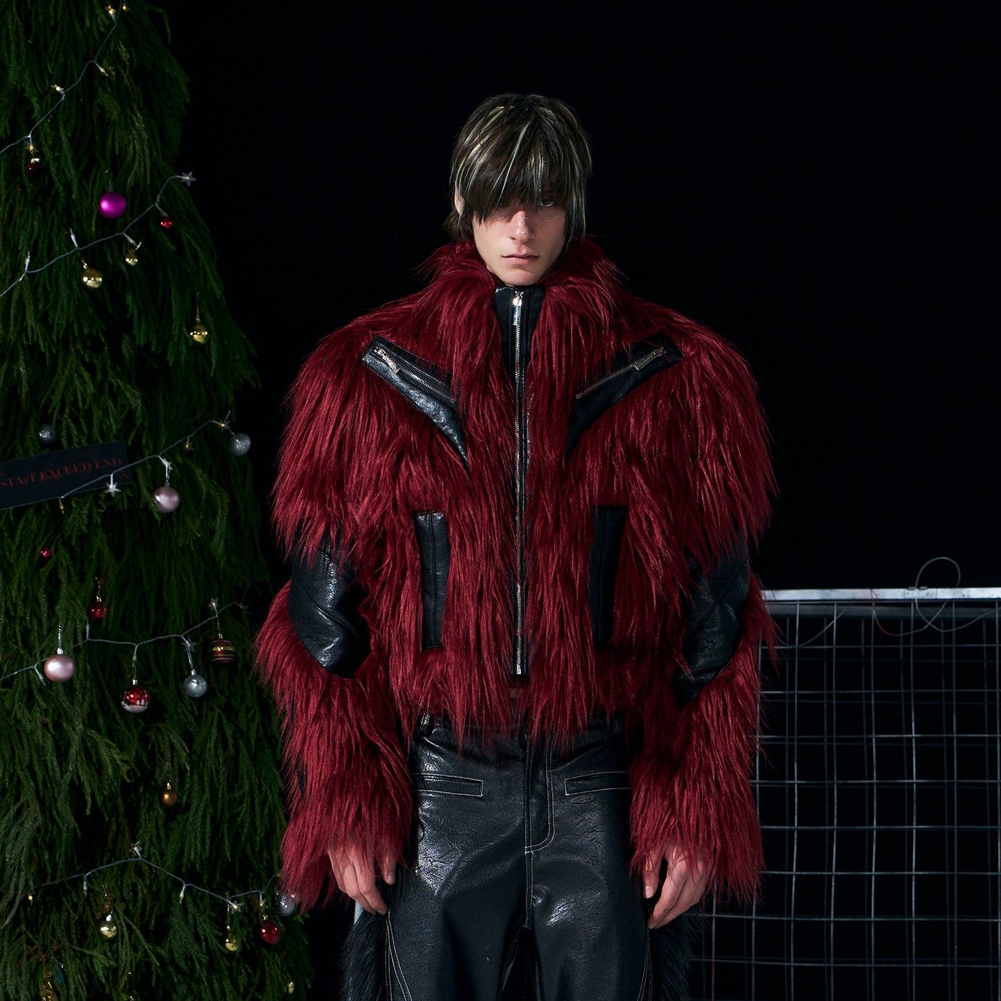 Fake Fur Panel Design Short Jacket WN22706