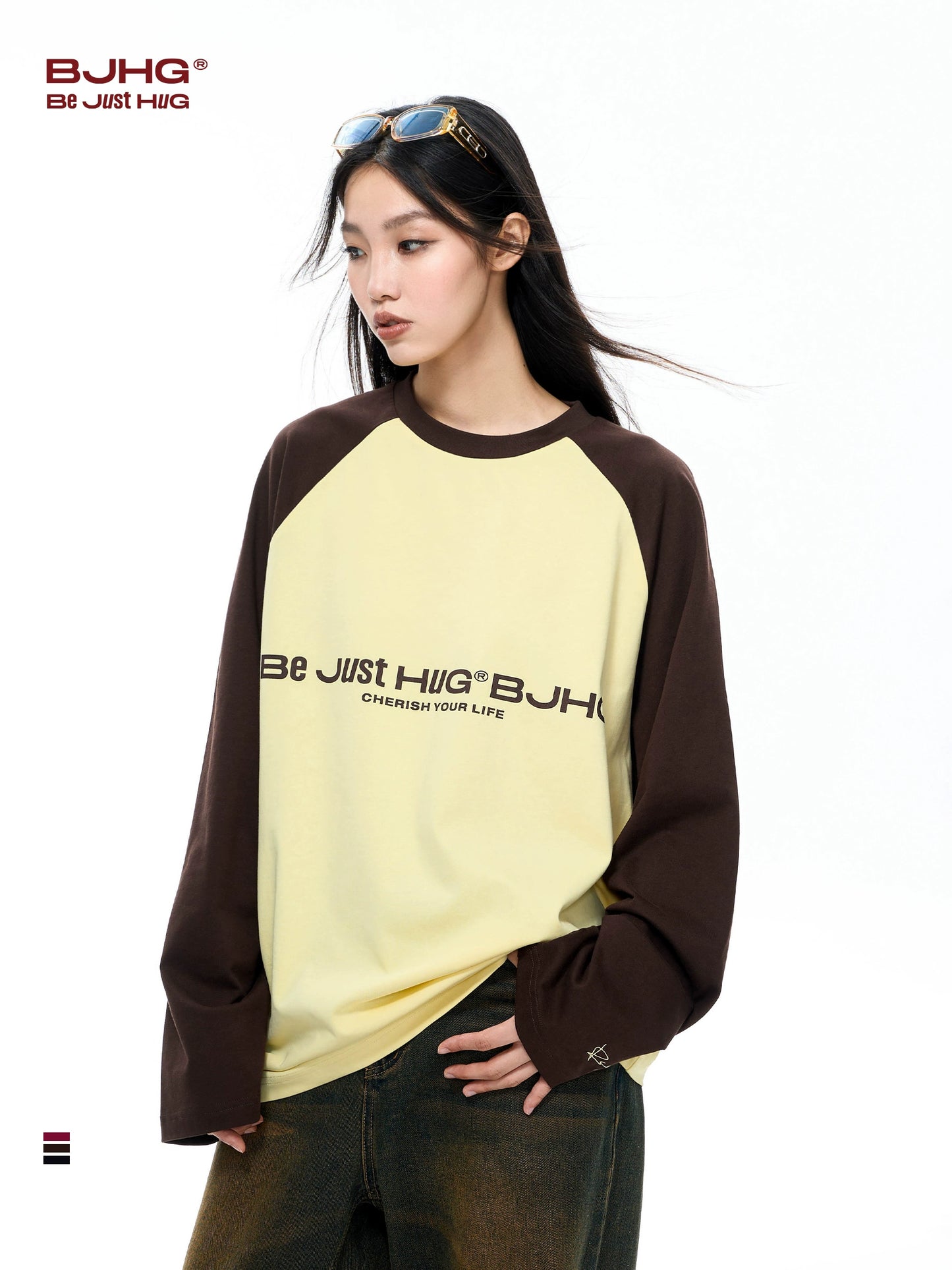 Letter Print Oversize Raglan Long Sleeve T-Shirt WN9725