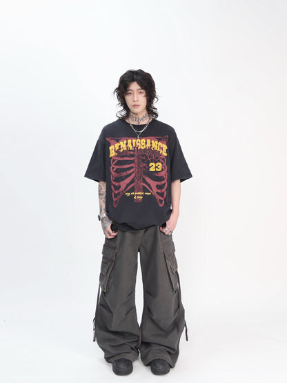 Washed Graphic Print Oversize Short Sleeve T-Shirt WN24439
