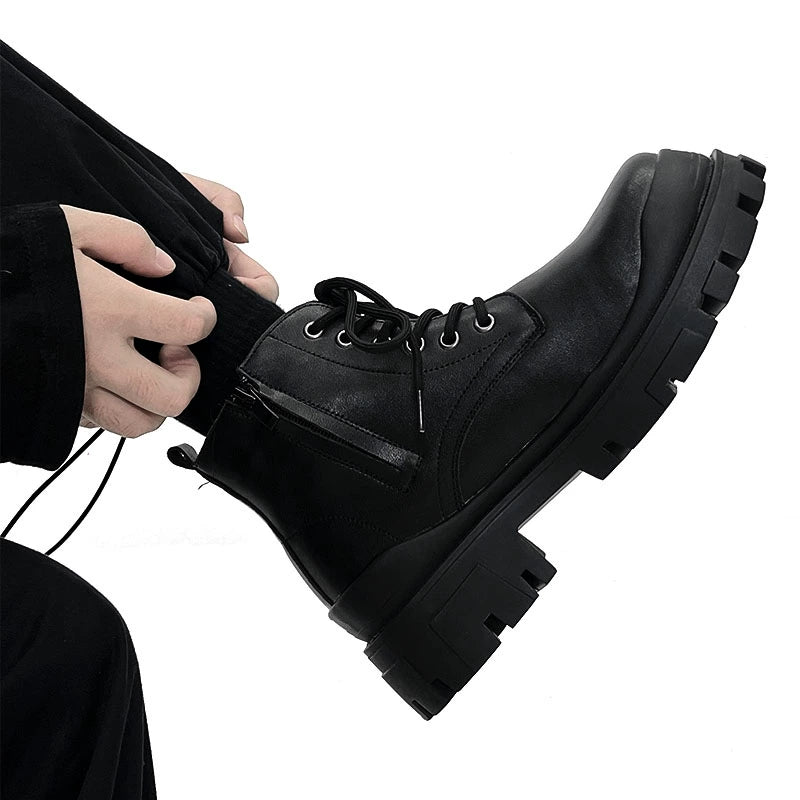 Chunky Leather Design Boots WN19129