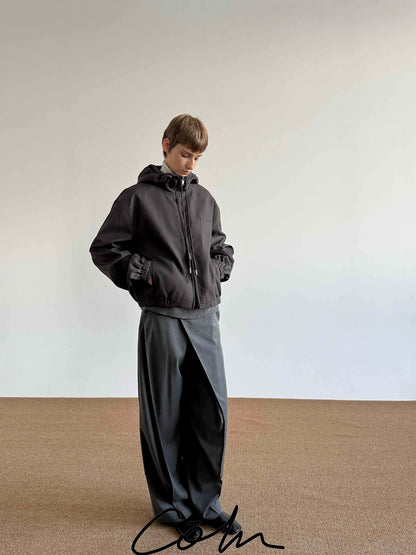 Oversize Zipper Hooded Jacket WN21488