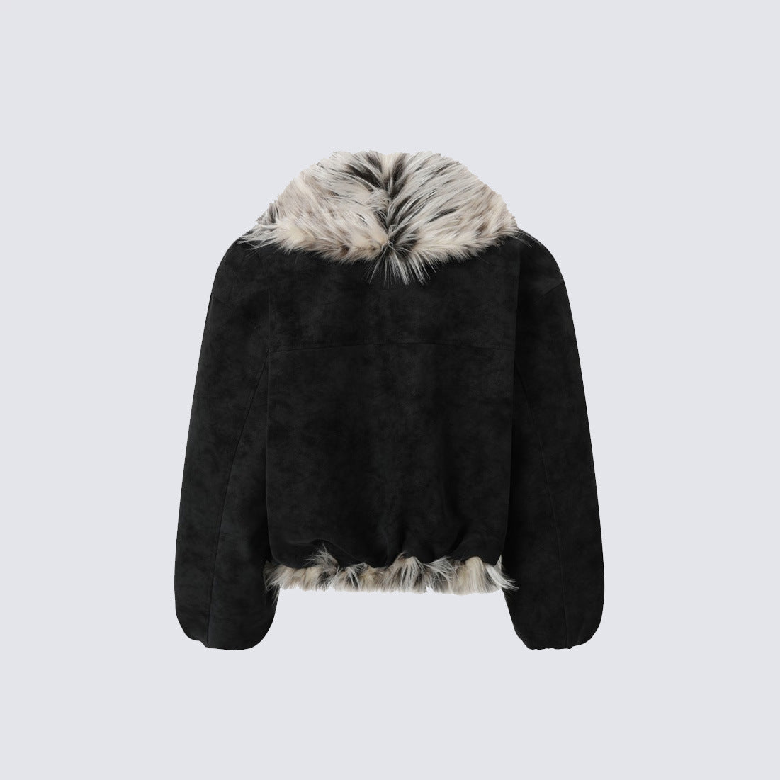Fake Fur Collar V-Neck Short Puffer Jacket WN27869