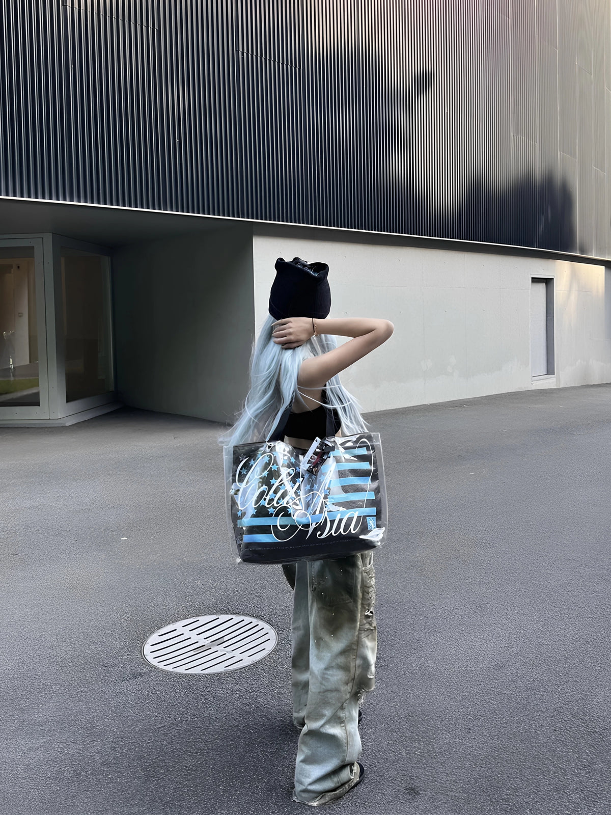 WN27173 ColdAsia Original Skull Star Flag Niche Street Light Asia Large-capacity Shopping Handbag WN27173