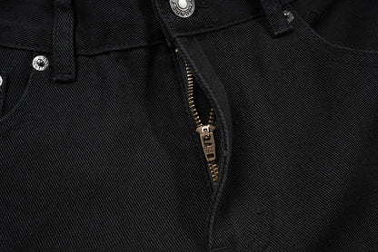 Washed Black Flare Denim Jeans WN12674