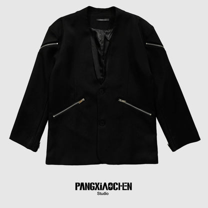 Zipper Design V-Neck Jacket WN20159