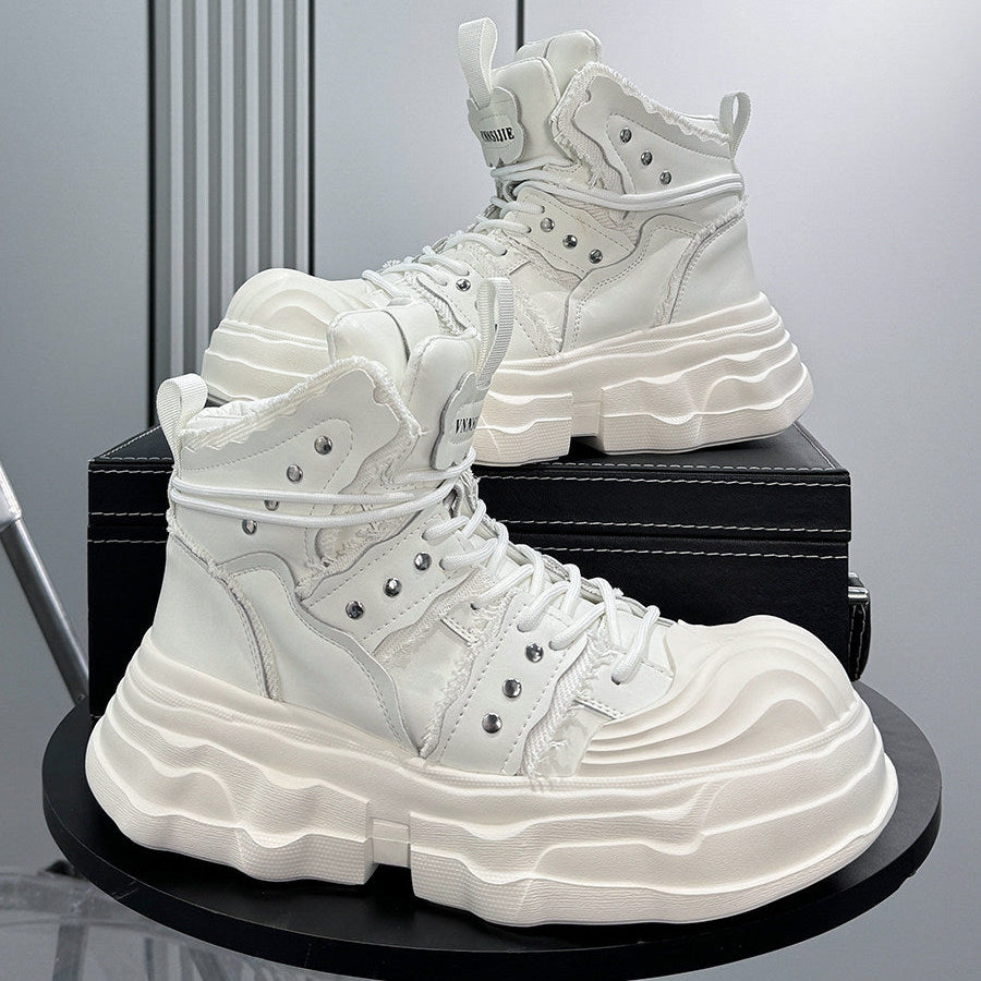 Studs Lace Up Platform Chunky Sole Sneaker WN24650