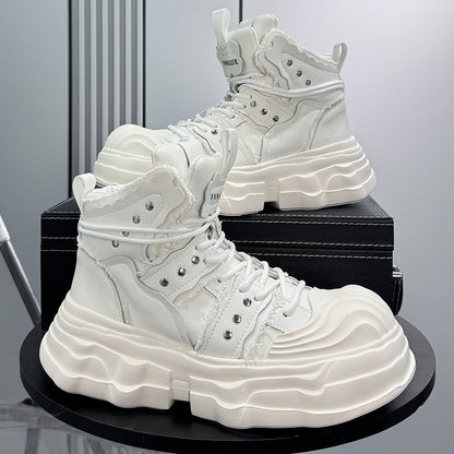 Studs Lace Up Platform Chunky Sole Sneaker WN24650