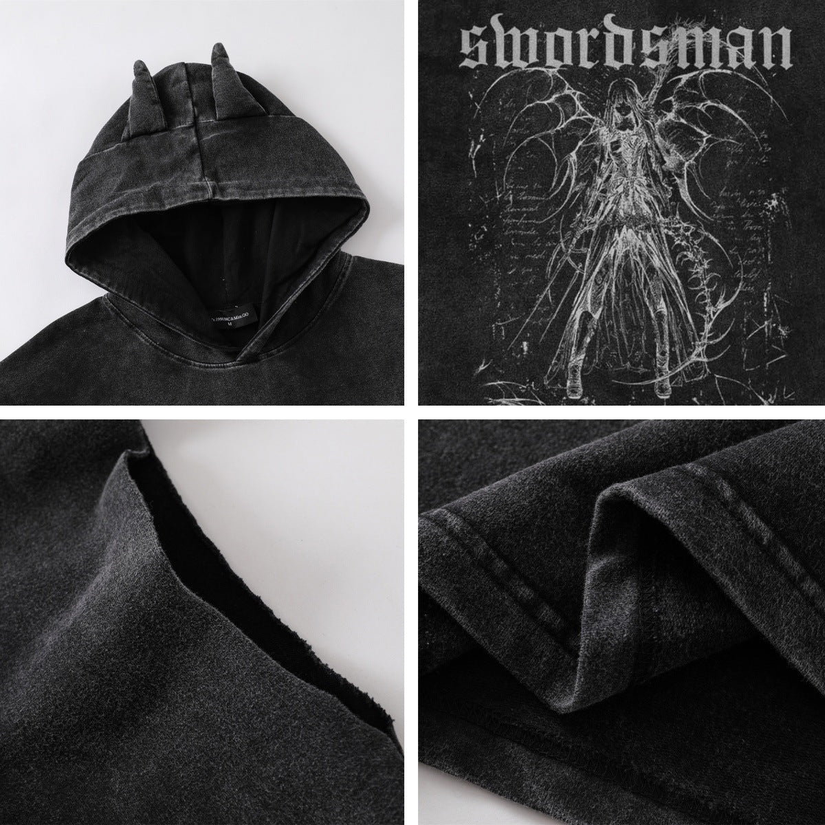 Washed Graffiti Print Sleeveless Hooded Tank Top WN15054