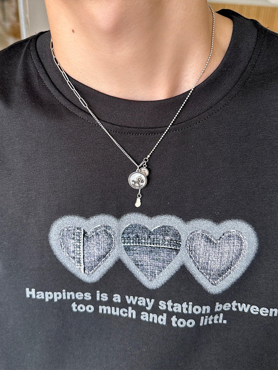 Sun & Horse Coin Pendant Layered Chain Necklace WN24897