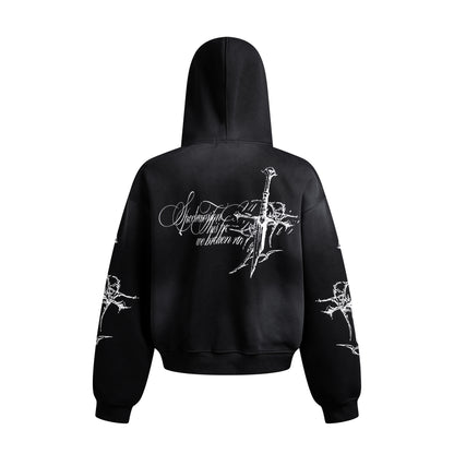 Dirty Dye Cross Heavyweight Pullover Hoodie WN23066