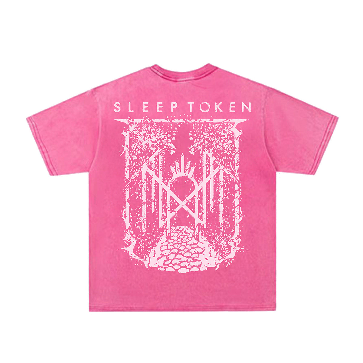 Washed Thorn Symbol Print Oversize Short Sleeve T-Shirt WN26890