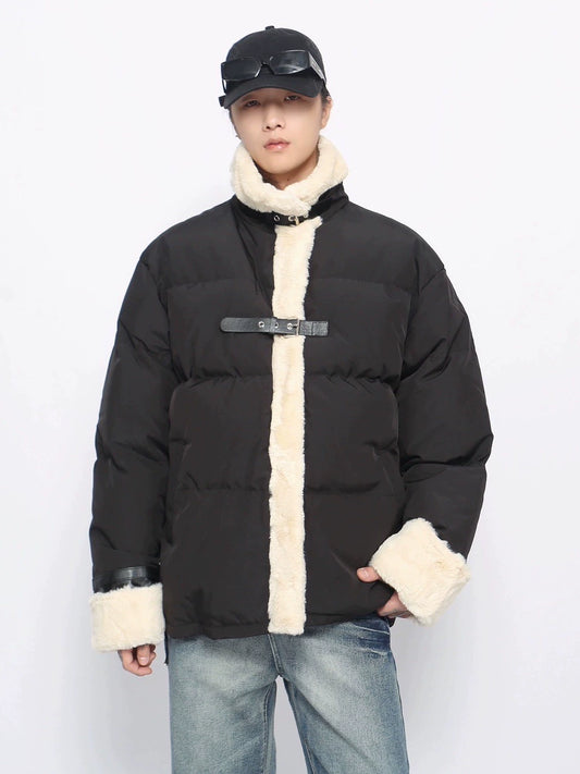 Fleece Linning Fake Fur Puffer Jacket WN10910