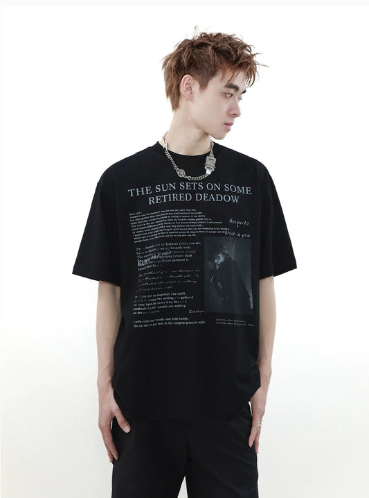Rock Print Round Neck Short Sleeve T-Shirt WN5355