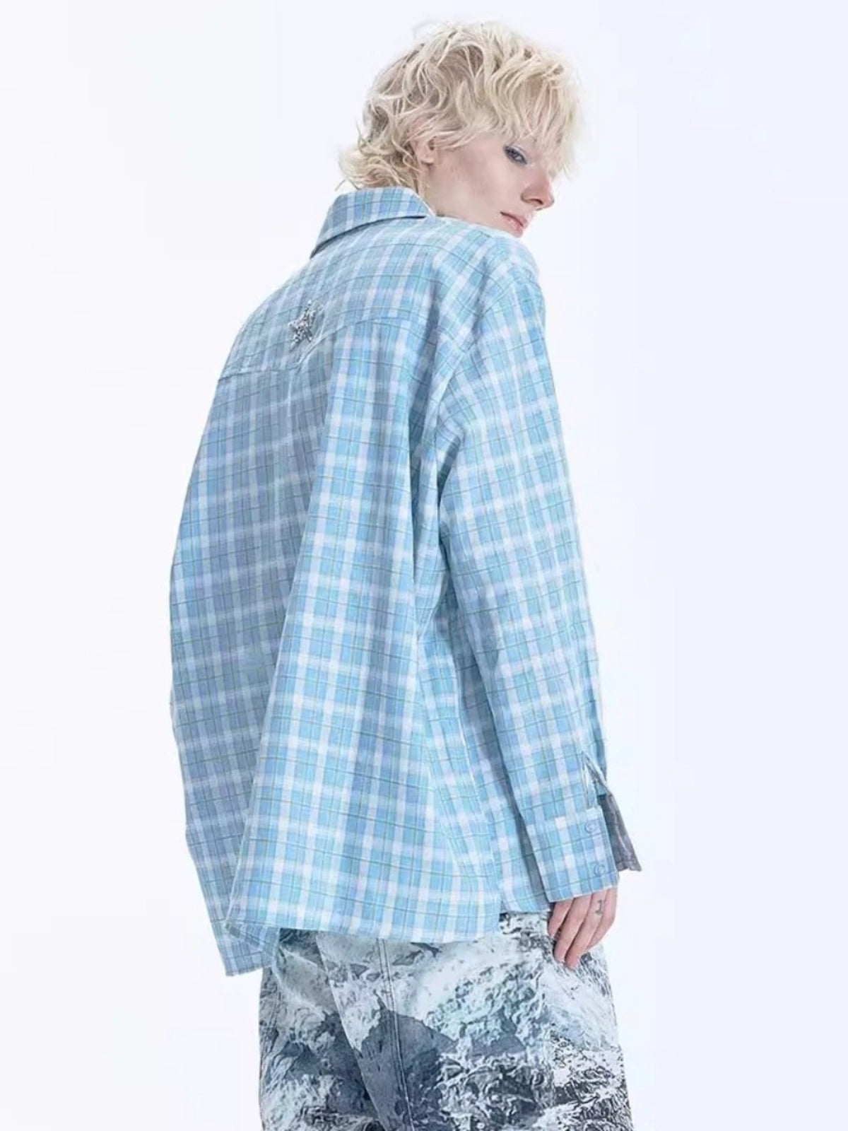 Don Quixote Print Sequin Embroidery Long Sleeve Shirt WN18993