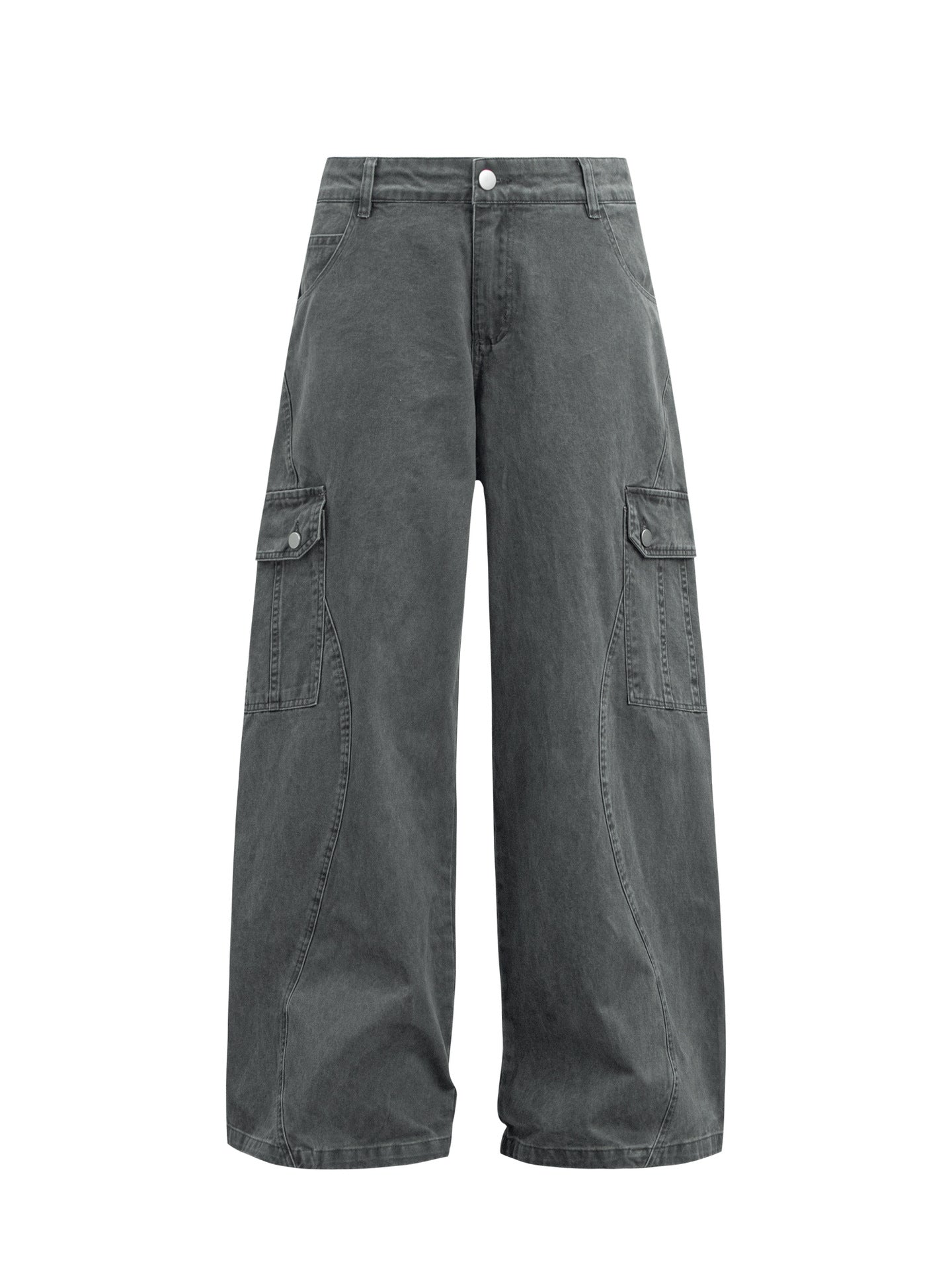 Washed Multi-Pocket Wide Leg Cargo Pants WN26231