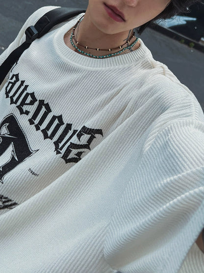 Letter Print Oversize Short Sleeve T-Shirt WN20267