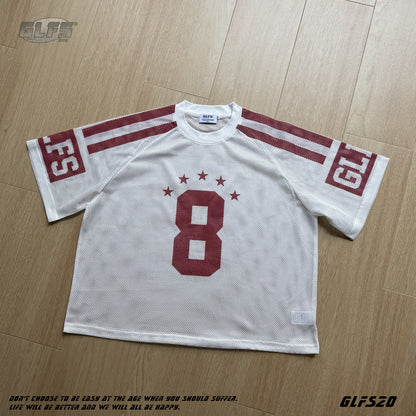 Mesh Number Star Short Sleeve T-Shirt WN26531