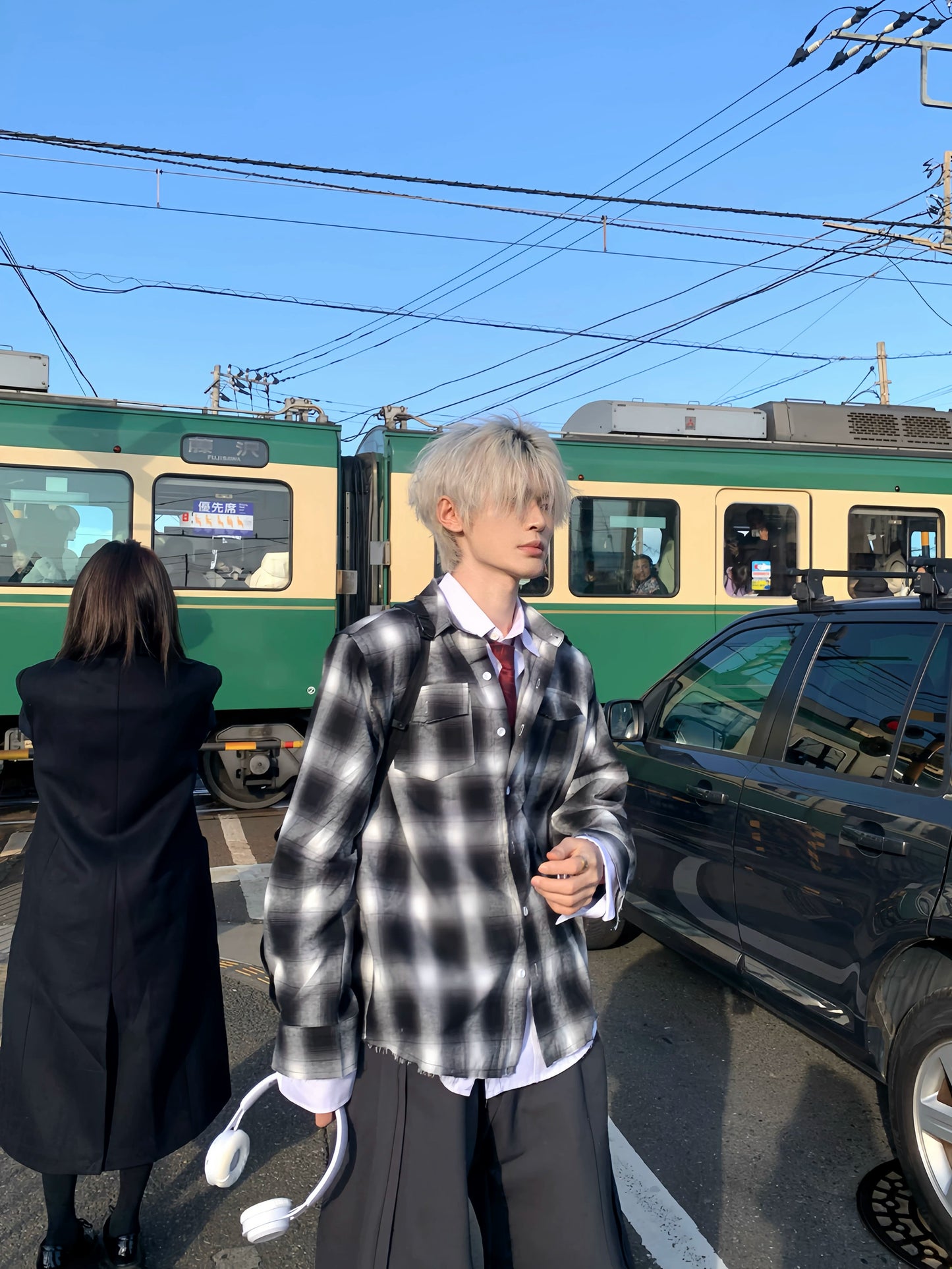 Plaid Stripe Long Sleeve Shirt WN19831