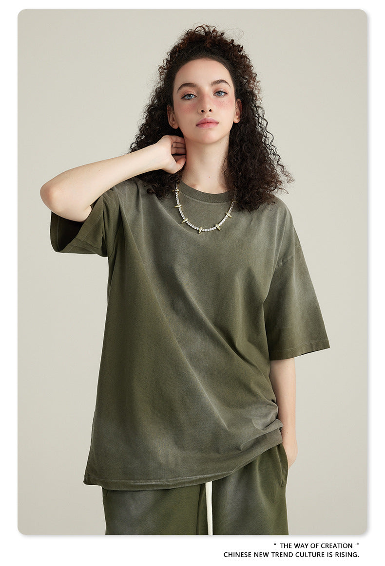 Washed Oversize Short-sleeve T-shirt WN6443