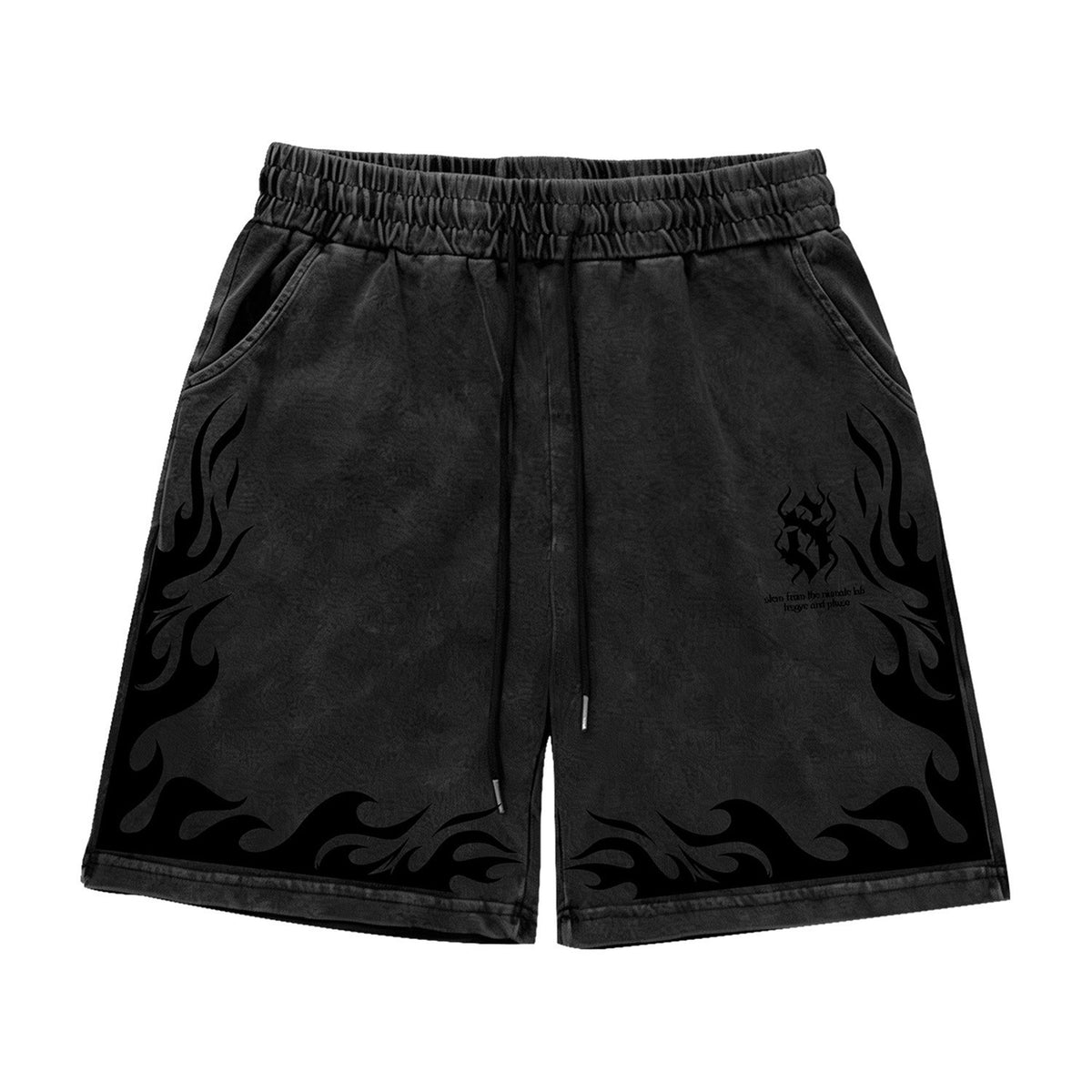 Flame Washed Drawstring Half Pants WN26791
