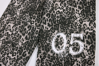 Leopard Print Wide Leg Cargo Pants WN26043