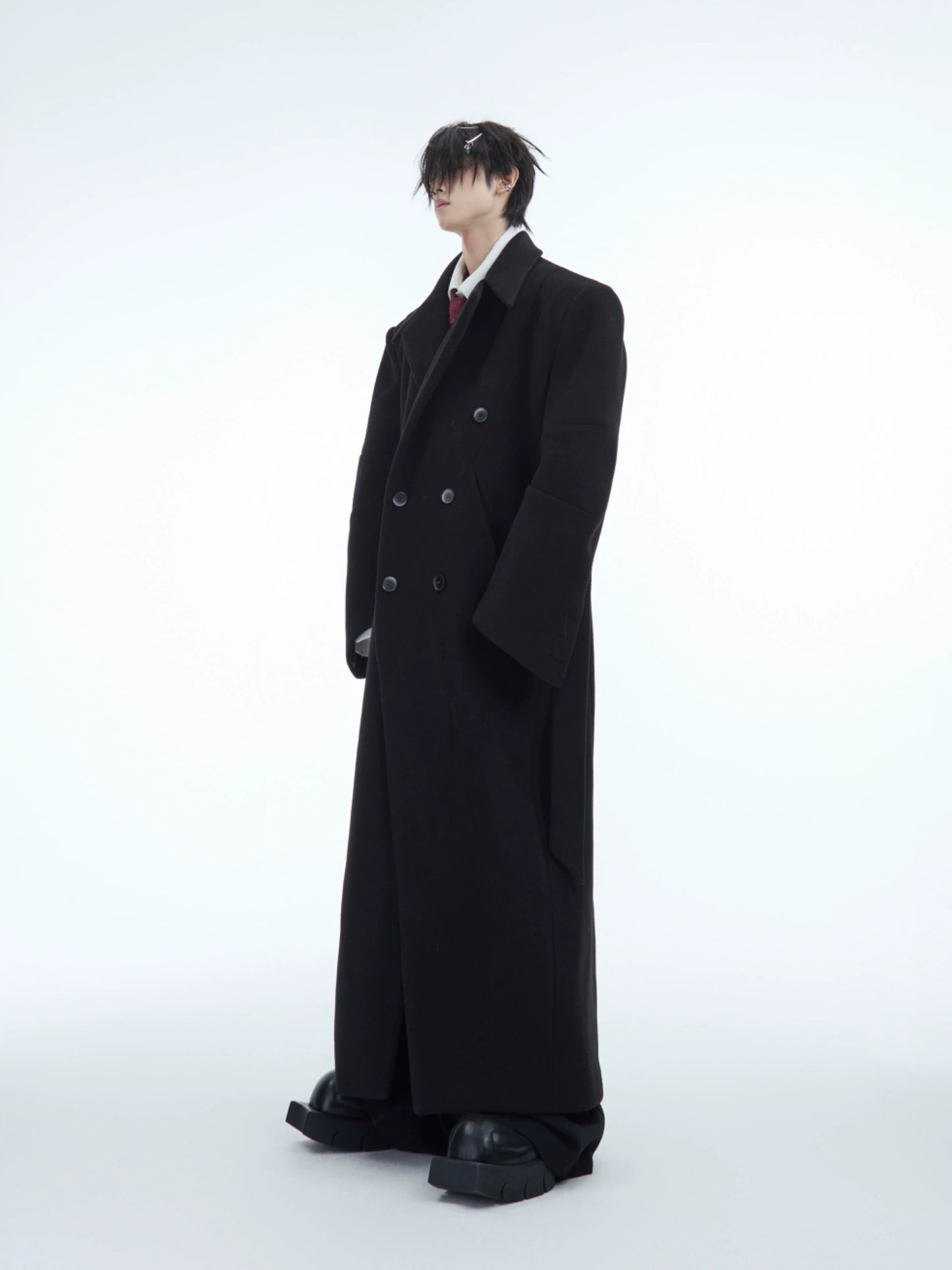 Belted Oversize Woolen Coat WN10875