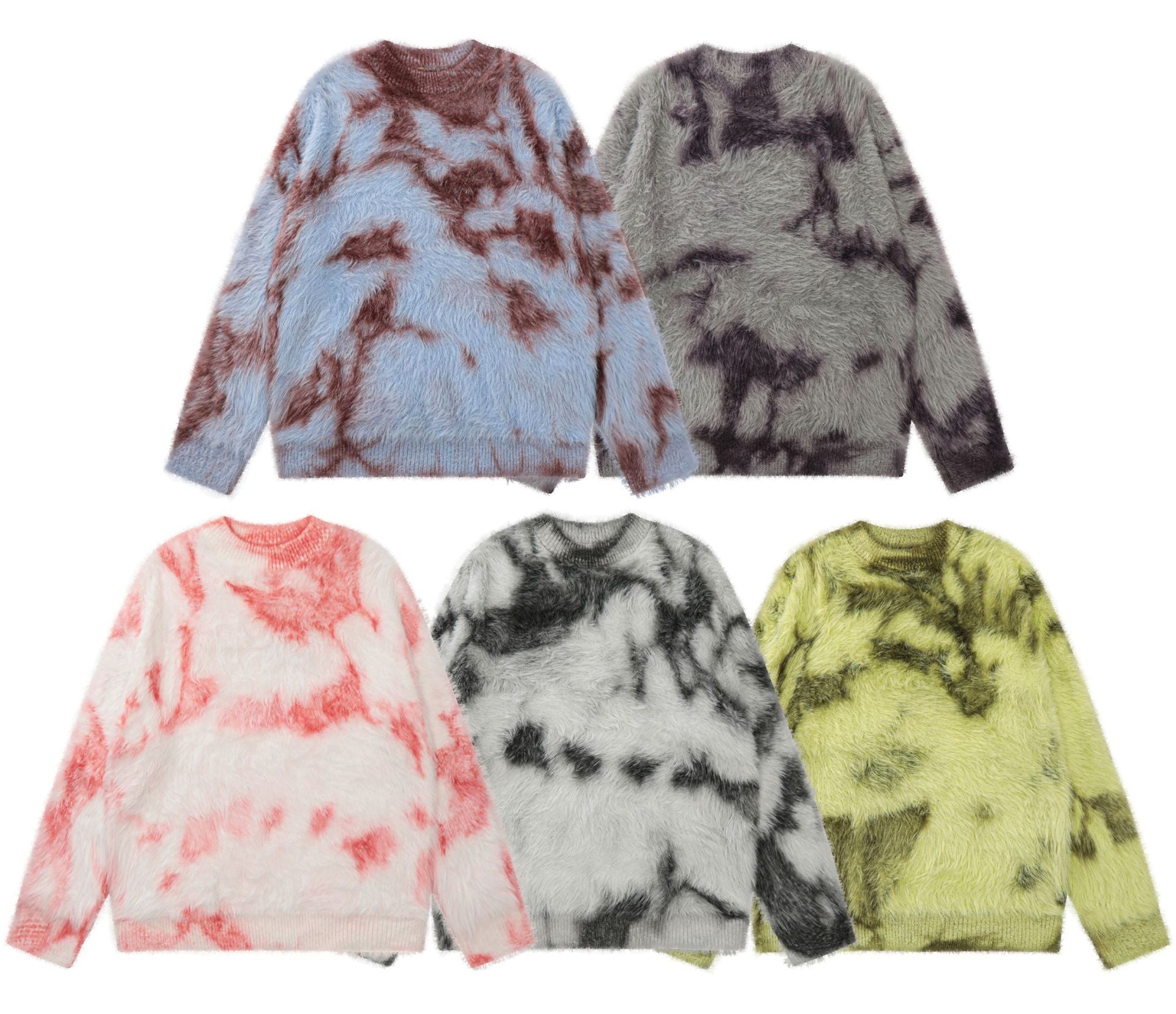 Tie-Dye Fake Mink Knit Sweater WN11000 – WONDER NOAH