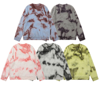 Tie-Dye Fake Mink Knit Sweater WN11000