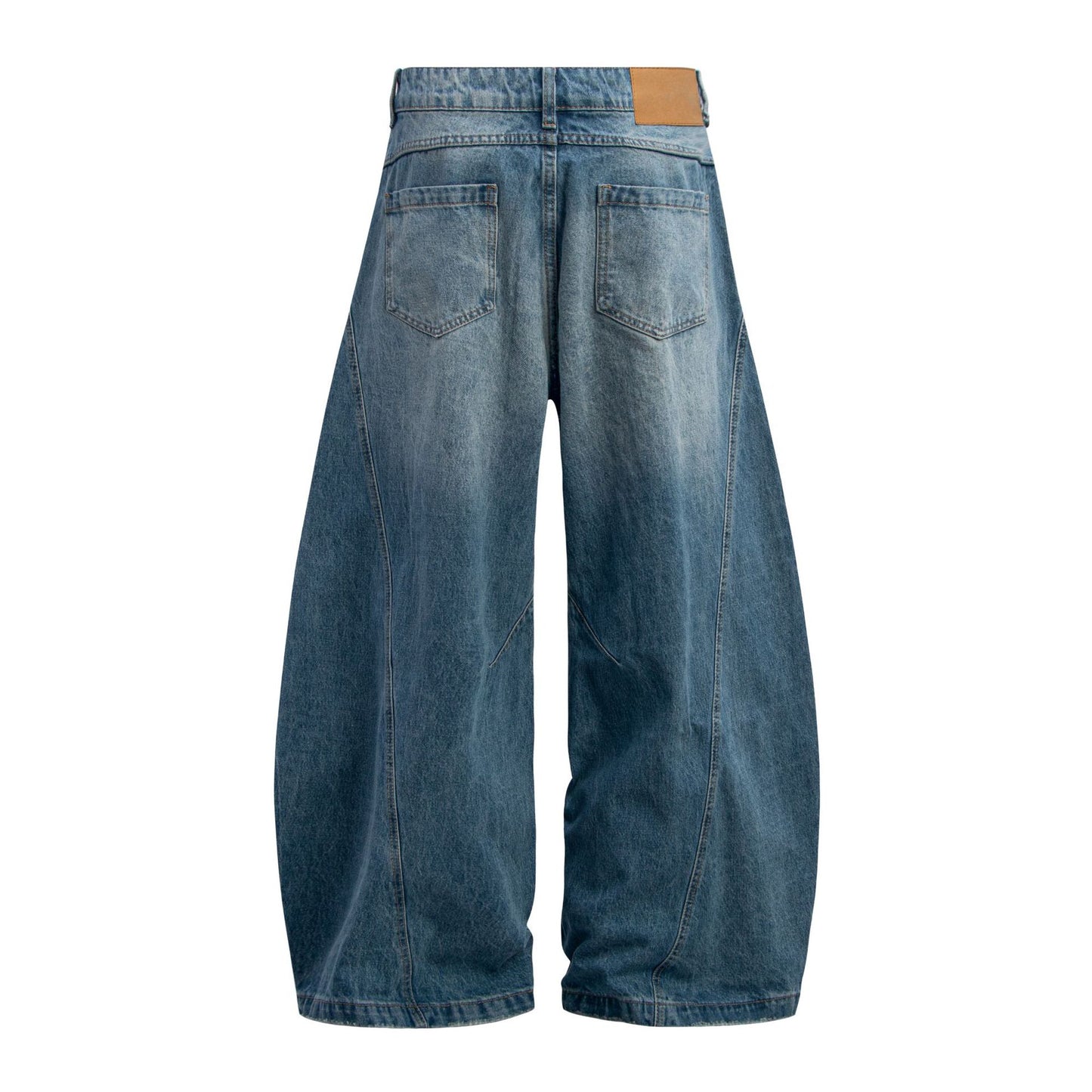 Washed Panel Design Wide Leg Denim Jeans WN26125