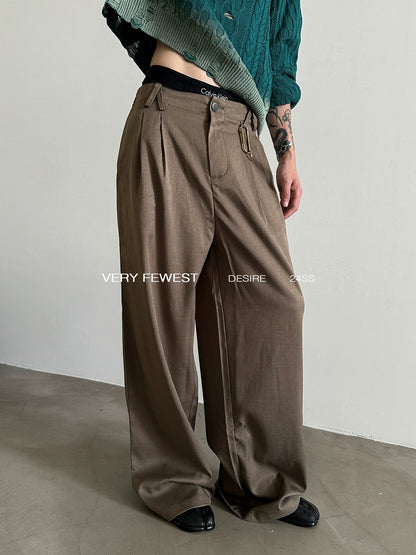 Tuck-in Wide-Leg Straight Trousers WN8935