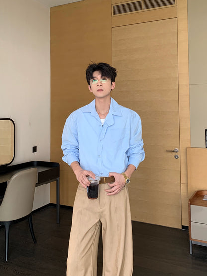 Minimalist Cotton Long Sleeve Shirt WN20478