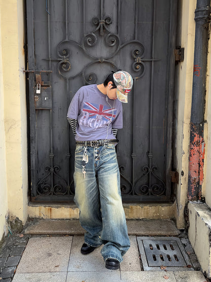 Washed Graphic Print Short Sleeve T-Shirt WN24388