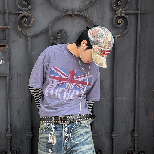 Washed Graphic Print Short Sleeve T-Shirt WN24388