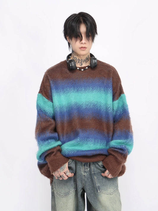 Gradation Color Oversize Kint Sweater WN8721