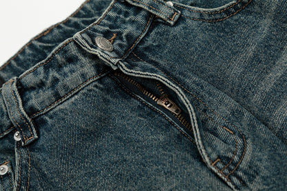 Heavy Wash Wide-Leg Denim Jeans WN16110