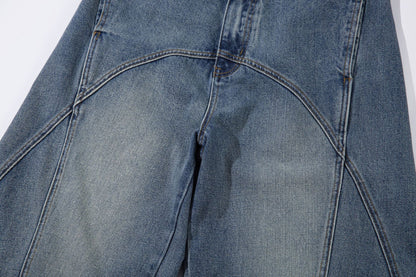 Washed Split-Design Denim Jeans WN13119