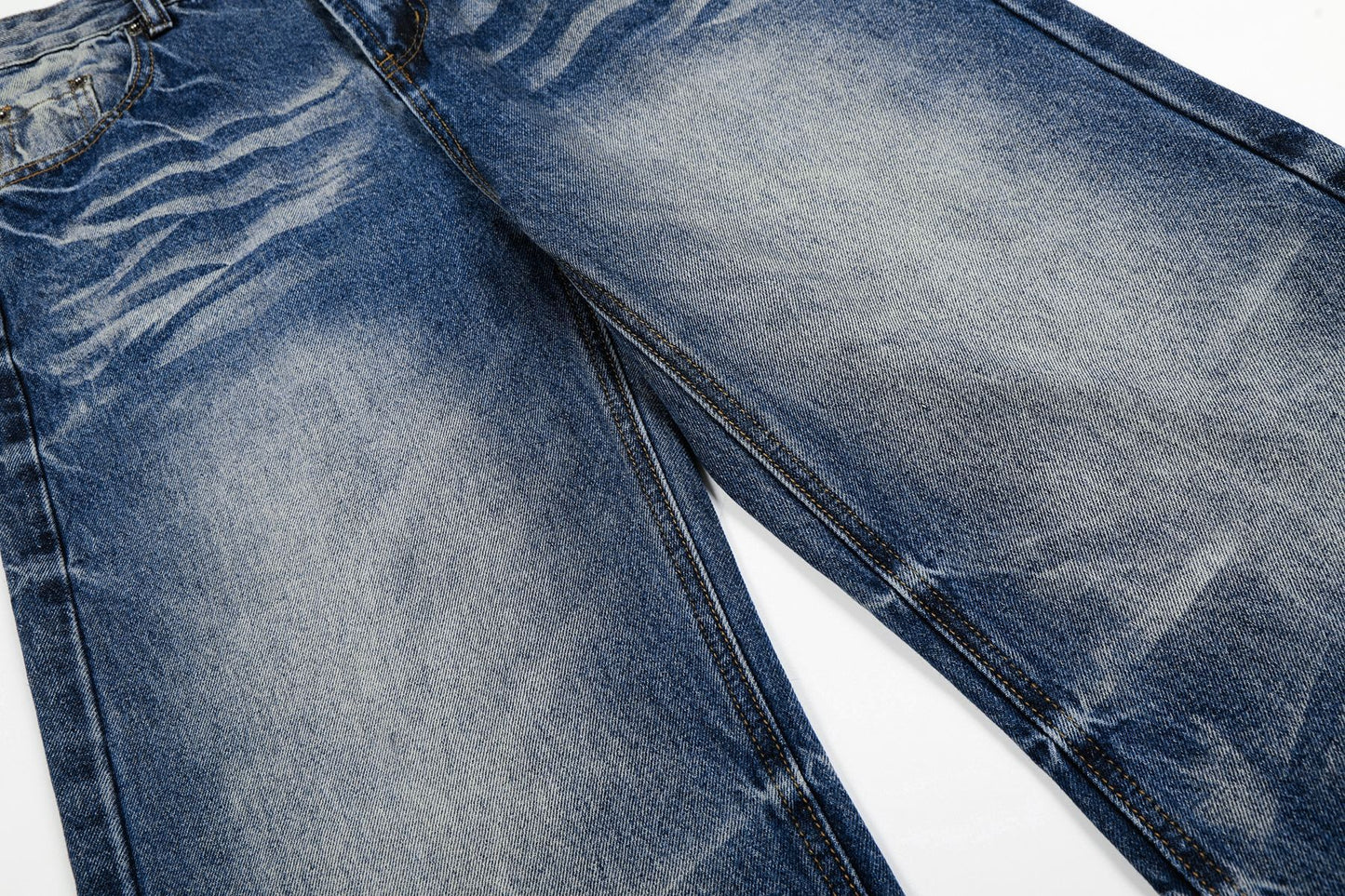 Washed Whiskers Flare Denim Jeans WN25832
