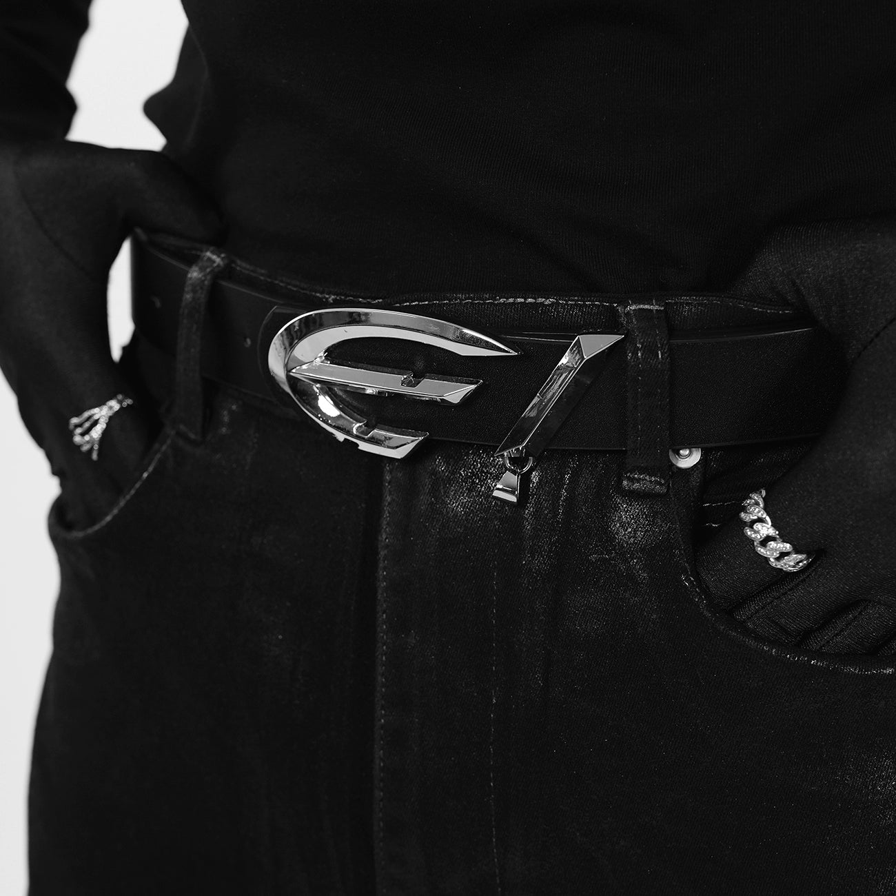 Rust-Proof Metal Genuine Leather Belt WN17348