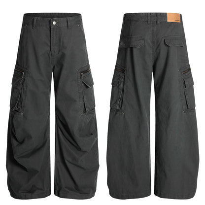 Zip Pocket Cargo Wide Leg Pants WN25936