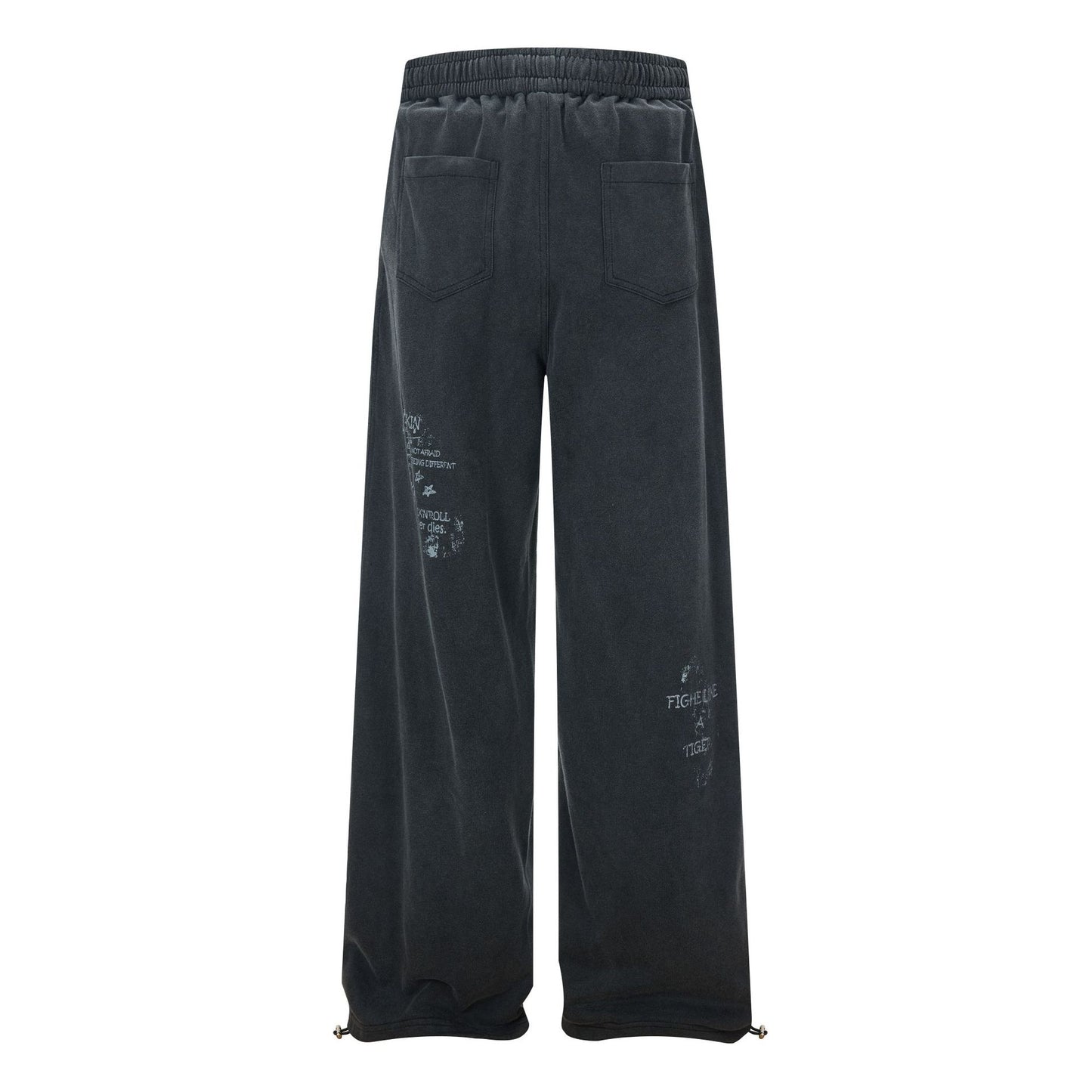Washed Fade Graphic Wide Leg Sweatpants WN26098
