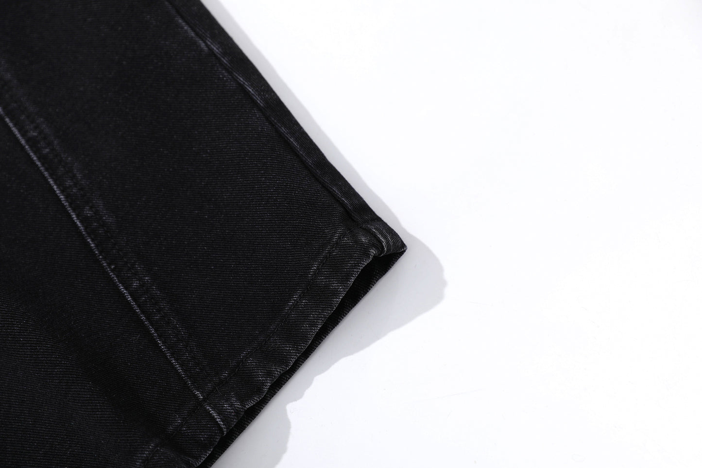 Deconstruction Whisker Curved Wide Leg Denim Jeans WN26161