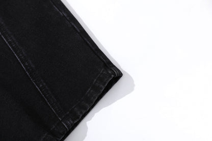 Deconstruction Whisker Curved Wide Leg Denim Jeans WN26161