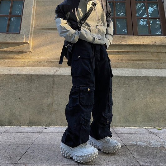 Multi-Pocket Straight Wide Leg Cargo Pants WN24384