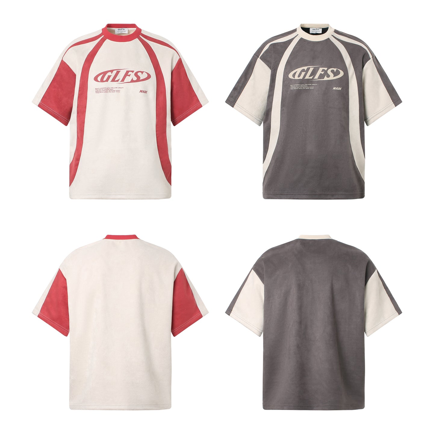 Color Block Panel Letter Print Short Sleeve T-Shirt WN26035