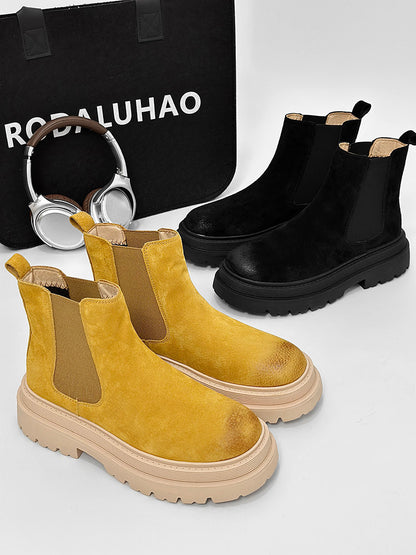 Suede Side Gore Thick Sole Short Boots WN24506