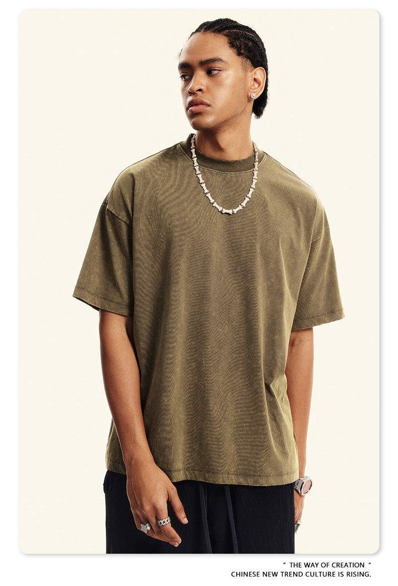 Washed Oversize Short-sleeve T-shirt WN6455