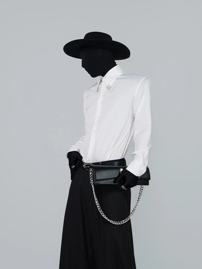 WN24300 VE2 Dark Pioneer PU Leather Armpit Bag Chain Crossbody Rectangular Clutch Men's INS Premium French Bag WN24300