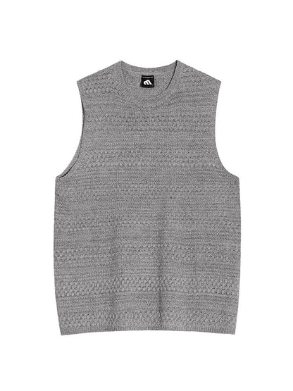 Round Neck Knit Mesh Tank Top WN6780