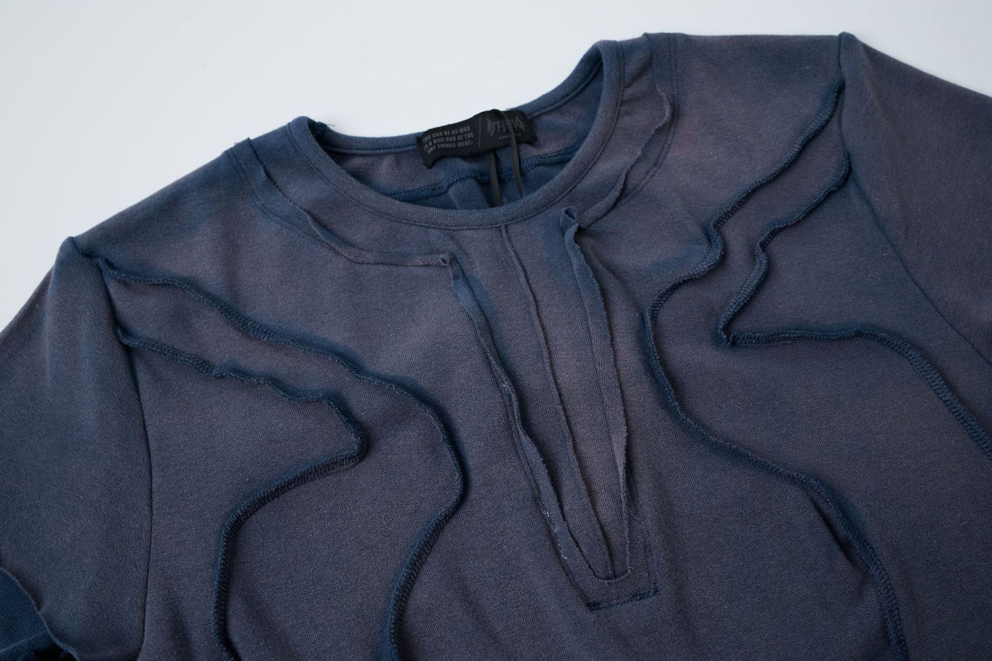 Washed Deconstruction Layered Short Sleeve T-Shirt WN25810
