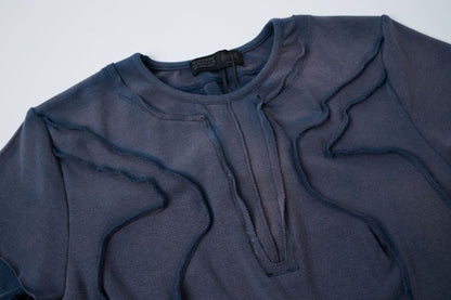 Washed Deconstruction Layered Short Sleeve T-Shirt WN25810
